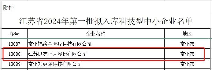 喜訊 | 良友股份成功入庫江蘇省2024年第一批科技型中小企業(yè)名單(圖2)
